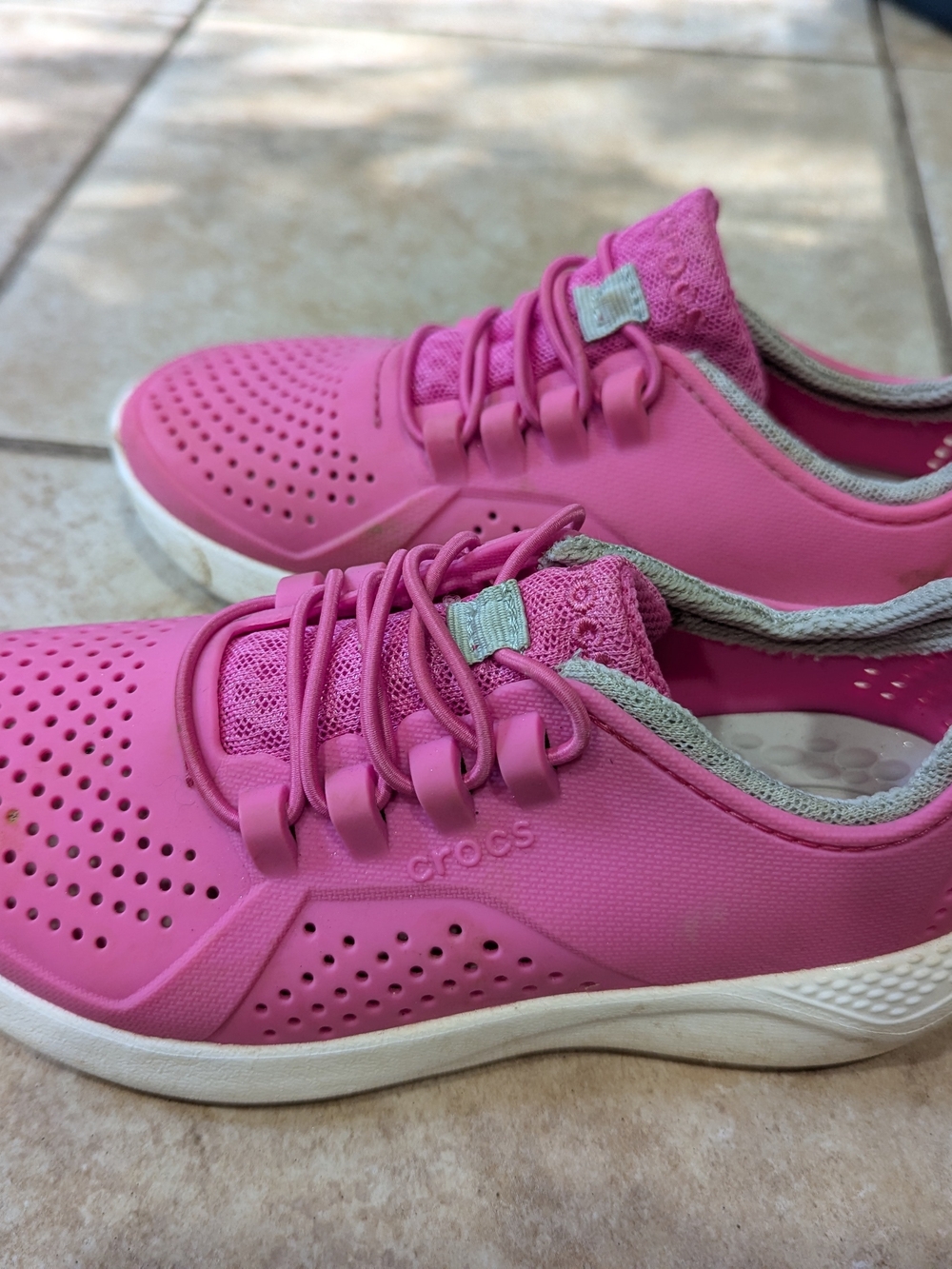 Girls Pink Athletic Croc Sneakers